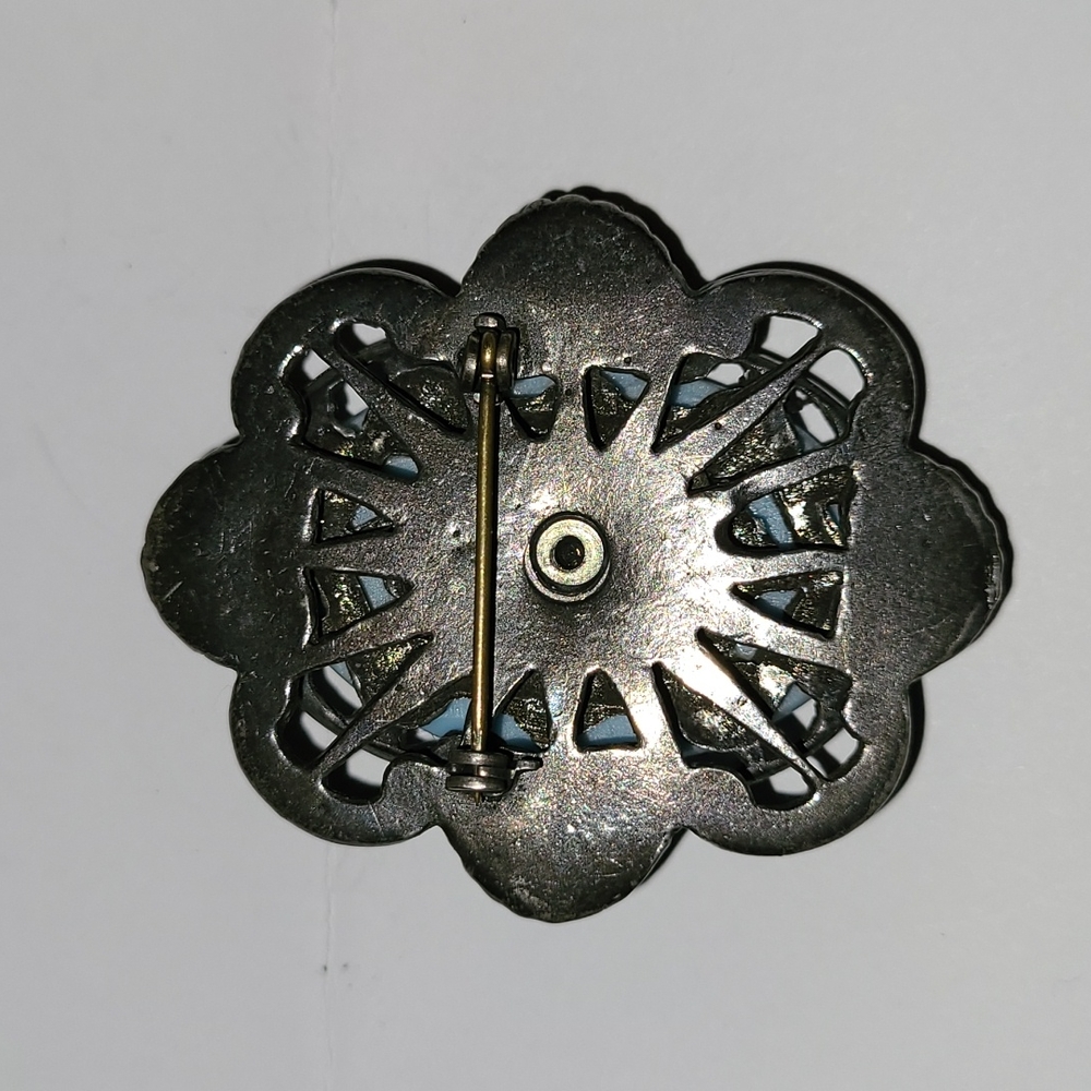 Vintage Neiger Bros Egyptian Revival Cameo Brooch Pin Czech Glass Antique EUC - Picture 3 of 7